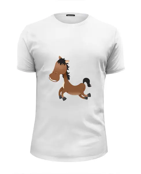 Заказать мужскую футболку в Москве. Футболка базовая Лошадь от Zamula - готовые дизайны и нанесение принтов.