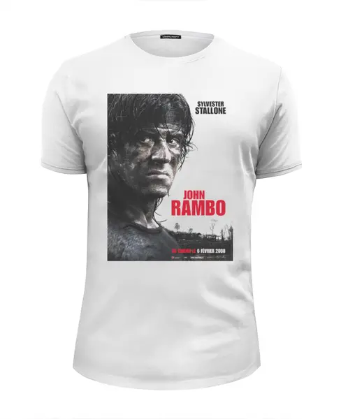 Заказать мужскую футболку в Москве. Футболка базовая Rambo IV  от KinoArt - готовые дизайны и нанесение принтов.