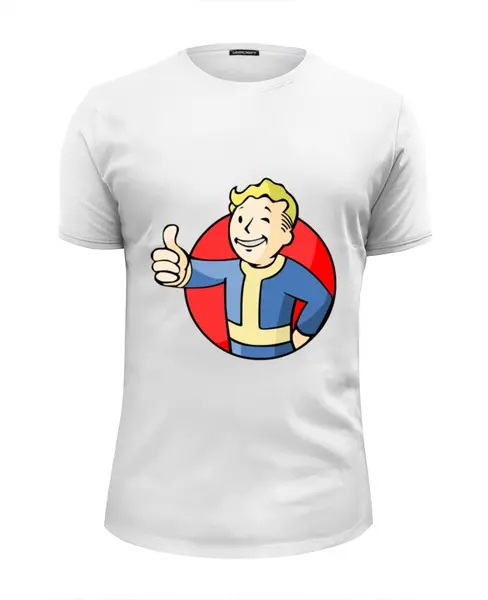 Заказать мужскую футболку в Москве. Футболка базовая Vault Boy от YellowCloverShop - готовые дизайны и нанесение принтов.