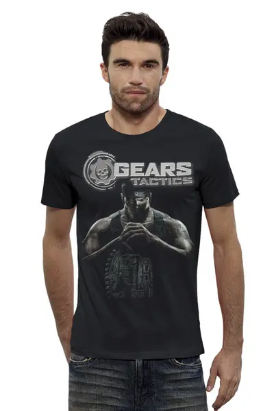 Заказать мужскую футболку в Москве. Футболка базовая GEARS OF WAR от robus - готовые дизайны и нанесение принтов.