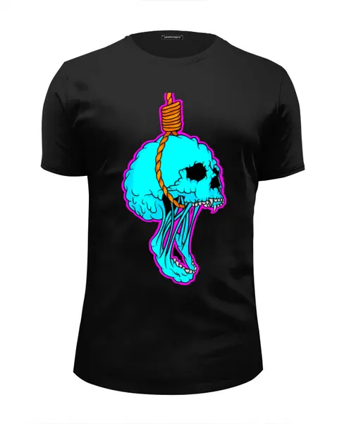 Заказать мужскую футболку в Москве. Футболка базовая Noose Skull от Leichenwagen - готовые дизайны и нанесение принтов.