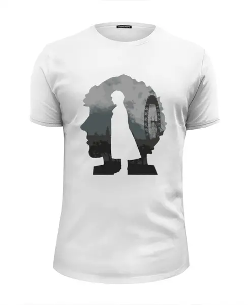 Заказать мужскую футболку в Москве. Футболка базовая Мир Шерлока от skynatural - готовые дизайны и нанесение принтов.
