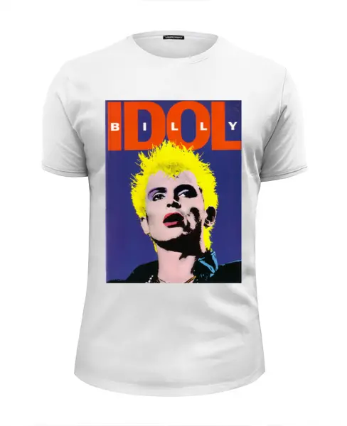 Заказать мужскую футболку в Москве. Футболка базовая Billy Idol от Fedor - готовые дизайны и нанесение принтов.
