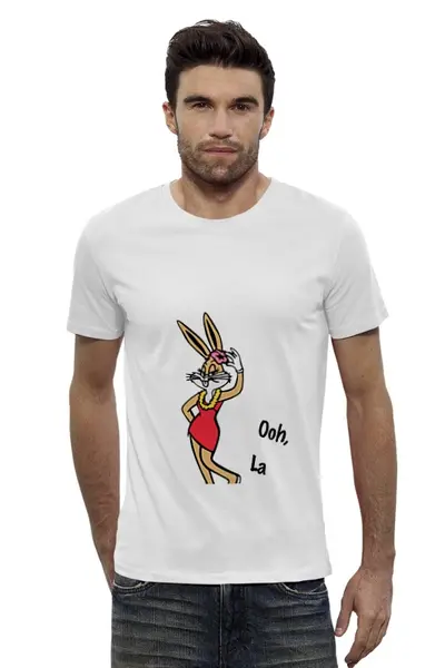 Заказать мужскую футболку в Москве. Футболка базовая Bugs Bunny_woman от Printio - готовые дизайны и нанесение принтов.