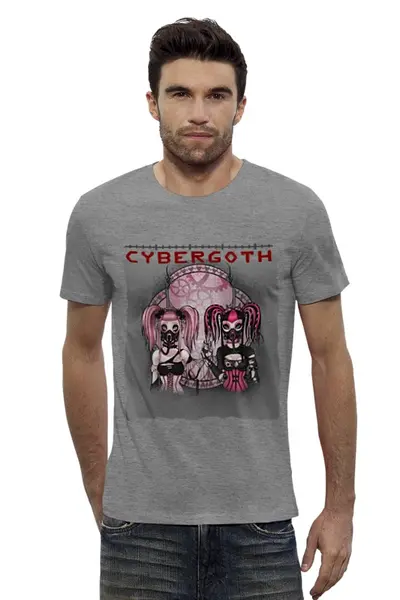 Заказать мужскую футболку в Москве. Футболка базовая Cybergoth от Leichenwagen - готовые дизайны и нанесение принтов.