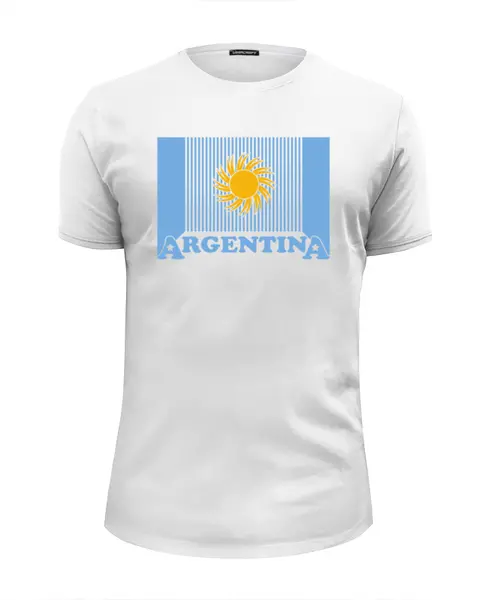 Заказать мужскую футболку в Москве. Футболка базовая Аргентина от printik - готовые дизайны и нанесение принтов.