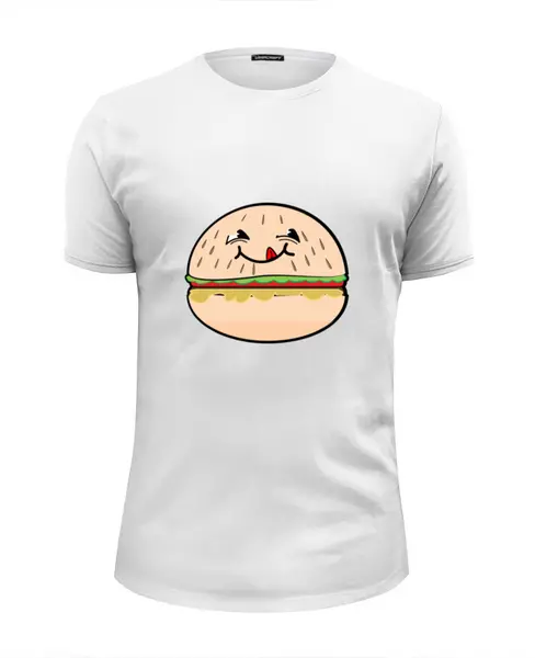 Заказать мужскую футболку в Москве. Футболка базовая Гамбургер от ZVER  - готовые дизайны и нанесение принтов.