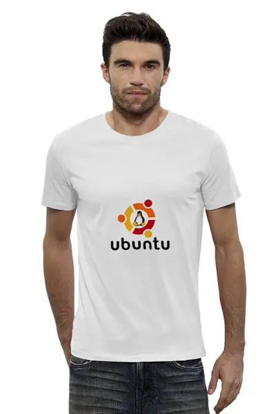 Заказать мужскую футболку в Москве. Футболка базовая ubuntu от Евгений Беляев - готовые дизайны и нанесение принтов.