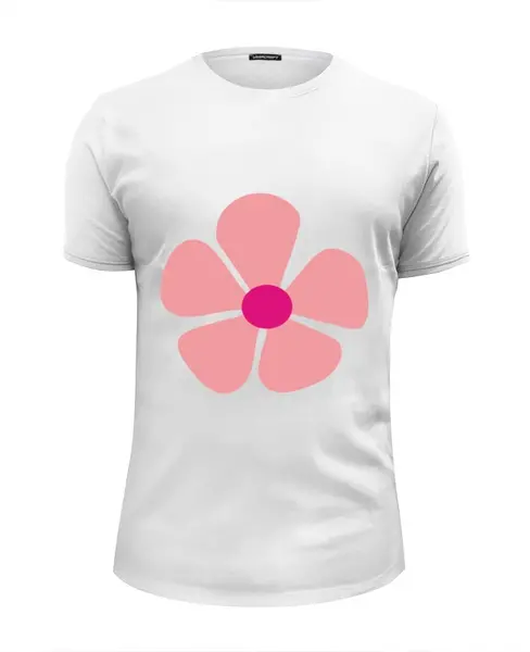 Заказать мужскую футболку в Москве. Футболка базовая розовый цветок от nikol - готовые дизайны и нанесение принтов.