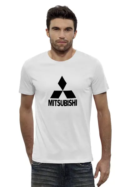 Заказать мужскую футболку в Москве. Футболка базовая Mitsubishi от THE_NISE  - готовые дизайны и нанесение принтов.
