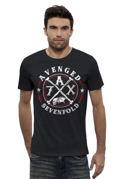 Заказать мужскую футболку в Москве. Футболка базовая Avenged Sevenfold от geekbox - готовые дизайны и нанесение принтов.