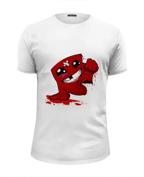 Заказать мужскую футболку в Москве. Футболка базовая Super Meat Boy от YellowCloverShop - готовые дизайны и нанесение принтов.