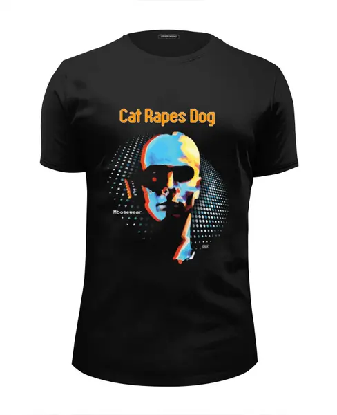 Заказать мужскую футболку в Москве. Футболка базовая Cat Rapes Dog ‎\ Moosewear от OEX design - готовые дизайны и нанесение принтов.