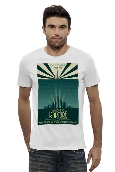 Заказать мужскую футболку в Москве. Футболка базовая Bioshock - Only the Great от priceless - готовые дизайны и нанесение принтов.
