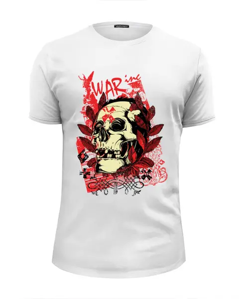 Заказать мужскую футболку в Москве. Футболка базовая WAR Skull от balden - готовые дизайны и нанесение принтов.