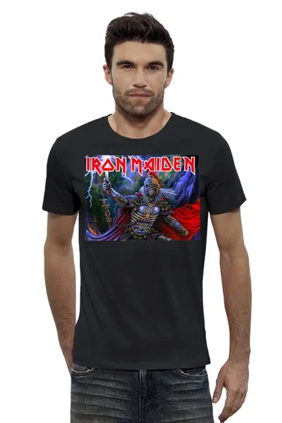 Заказать мужскую футболку в Москве. Футболка базовая Iron Maiden Band от Leichenwagen - готовые дизайны и нанесение принтов.