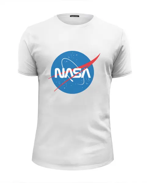 Заказать мужскую футболку в Москве. Футболка базовая Знак NASA от THE_NISE  - готовые дизайны и нанесение принтов.