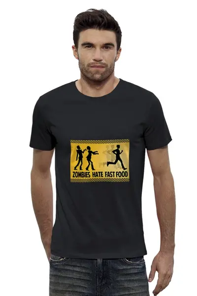 Заказать мужскую футболку в Москве. Футболка базовая ЗОМБИ от gent777 - готовые дизайны и нанесение принтов.