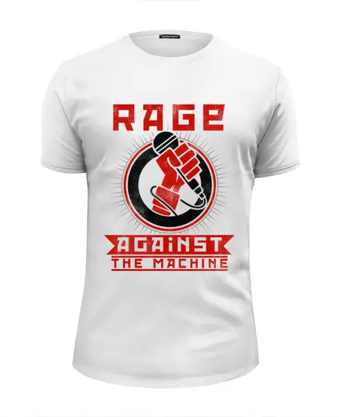 Заказать мужскую футболку в Москве. Футболка базовая Rage Against the Machine от geekbox - готовые дизайны и нанесение принтов.