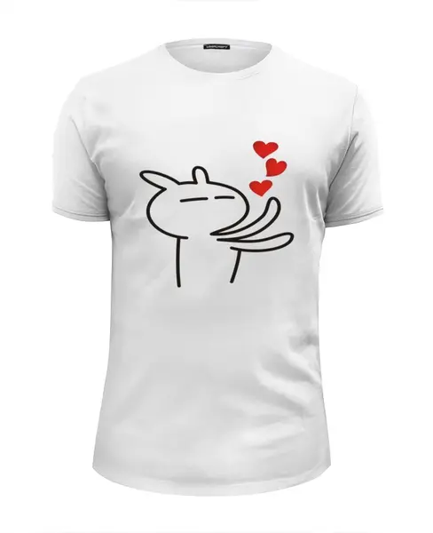 Заказать мужскую футболку в Москве. Футболка базовая Зайка с сердечками для него от nami - готовые дизайны и нанесение принтов.