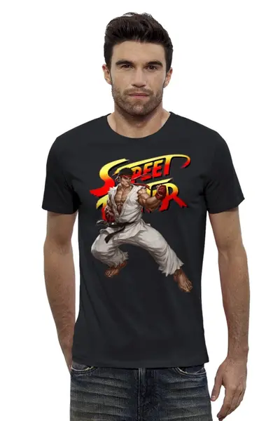 Заказать мужскую футболку в Москве. Футболка базовая Street Fighter Ryu от Combat Wear - готовые дизайны и нанесение принтов.