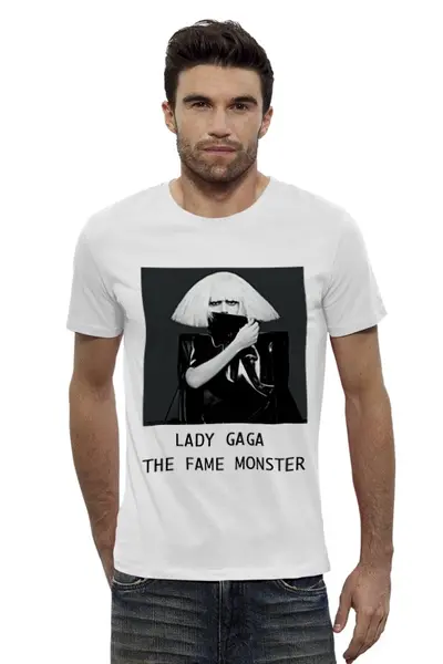 Заказать мужскую футболку в Москве. Футболка базовая LADY GAGA The Fame Monster от mal4ik_gt - готовые дизайны и нанесение принтов.