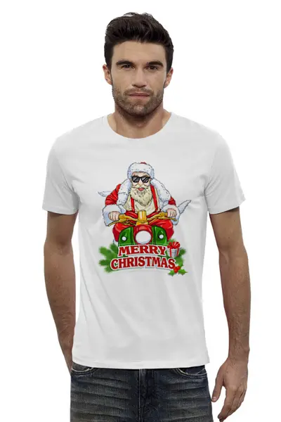 Заказать мужскую футболку в Москве. Футболка базовая Santa Claus is coming to town от balden - готовые дизайны и нанесение принтов.