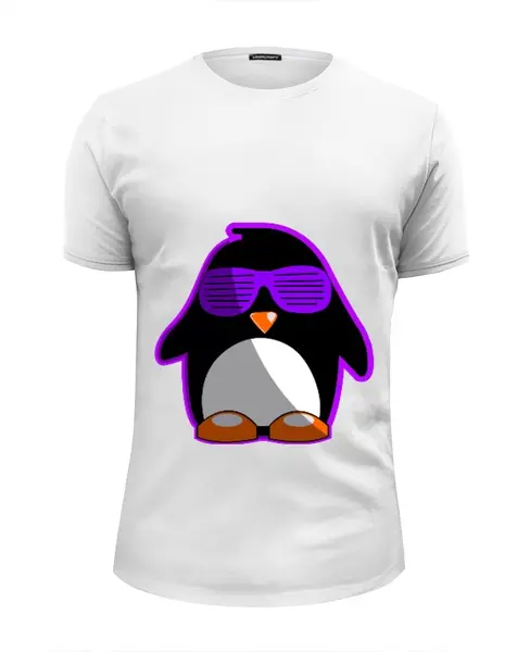 Заказать мужскую футболку в Москве. Футболка базовая Пингвин) от Ира - готовые дизайны и нанесение принтов.