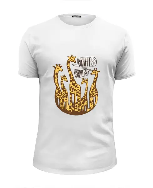 Заказать мужскую футболку в Москве. Футболка базовая Жирафы от ПРИНТЫ ПЕЧАТЬ  - готовые дизайны и нанесение принтов.