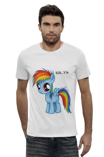 Заказать мужскую футболку в Москве. Футболка базовая rainbow dash 11 от pashtedddd - готовые дизайны и нанесение принтов.