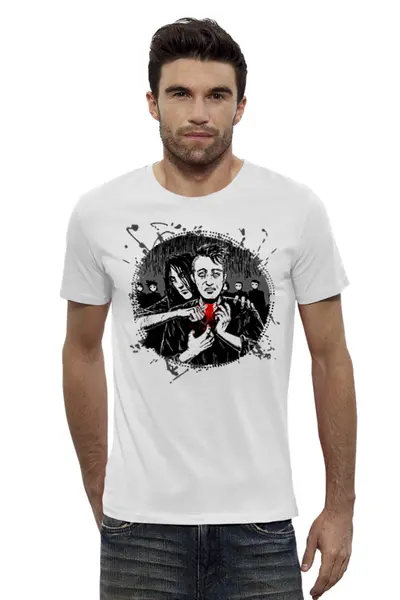 Заказать мужскую футболку в Москве. Футболка базовая Маньяк  от T-shirt print  - готовые дизайны и нанесение принтов.