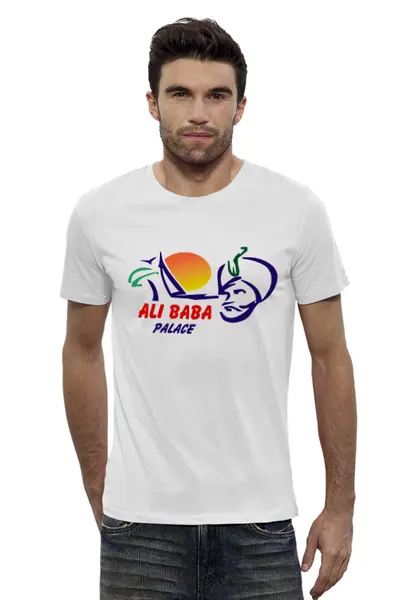 Заказать мужскую футболку в Москве. Футболка базовая ALI BABA от balden - готовые дизайны и нанесение принтов.