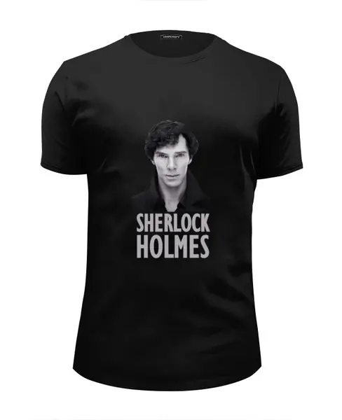 Заказать мужскую футболку в Москве. Футболка базовая Sherlock Holmes от cherdantcev - готовые дизайны и нанесение принтов.