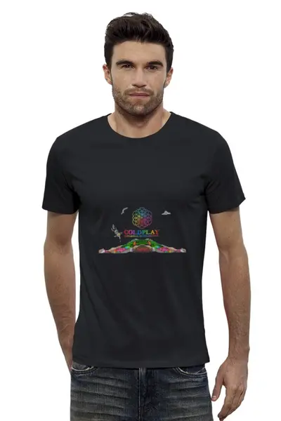 Заказать мужскую футболку в Москве. Футболка базовая Coldplay от Fedor - готовые дизайны и нанесение принтов.