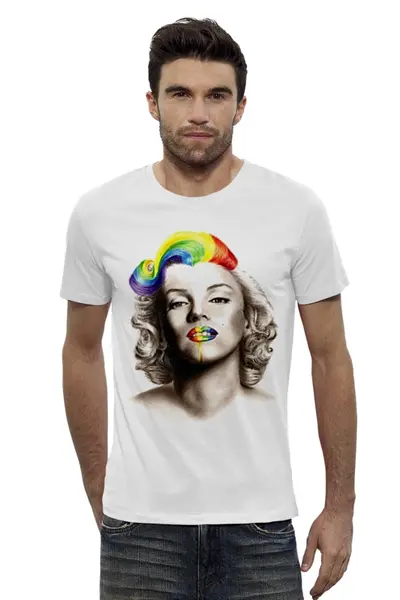 Заказать мужскую футболку в Москве. Футболка базовая Marilyn Monroe от Vinli.shop  - готовые дизайны и нанесение принтов.