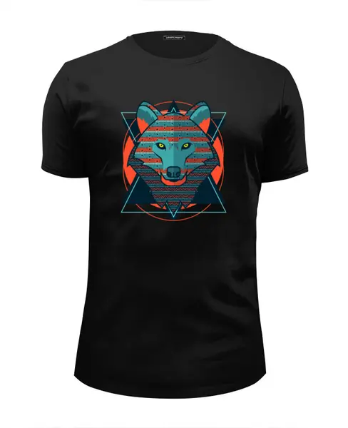 Заказать мужскую футболку в Москве. Футболка базовая Wolf (Волк) от Polilog - готовые дизайны и нанесение принтов.