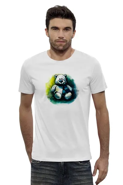 Заказать мужскую футболку в Москве. Футболка базовая медведь плюшевый от Abundzu - готовые дизайны и нанесение принтов.