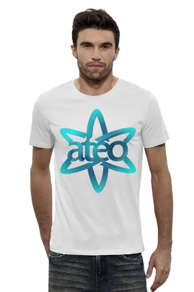 Заказать мужскую футболку в Москве. Футболка базовая Ateo - Атеизм от ualluon - готовые дизайны и нанесение принтов.
