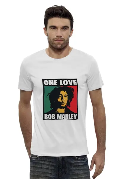 Заказать мужскую футболку в Москве. Футболка базовая Bob Marley  от gareula - готовые дизайны и нанесение принтов.