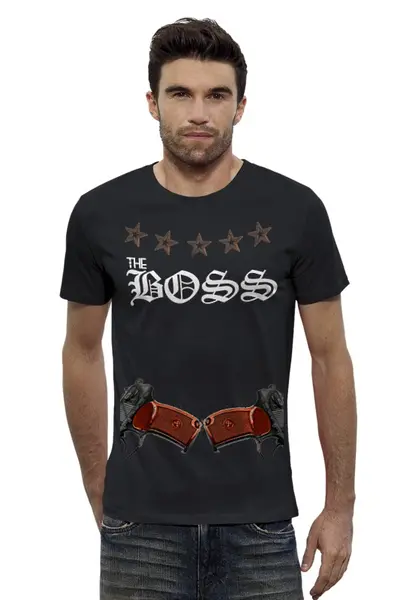 Заказать мужскую футболку в Москве. Футболка базовая The Boss от sarafanshop - готовые дизайны и нанесение принтов.
