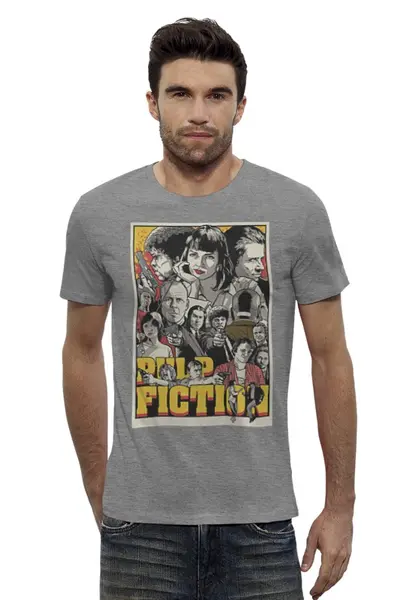 Заказать мужскую футболку в Москве. Футболка базовая Pulp Fiction family от KinoArt - готовые дизайны и нанесение принтов.