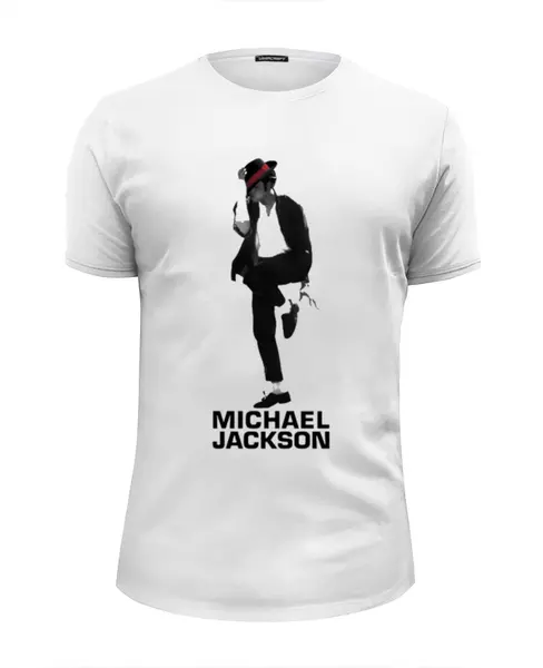 Заказать мужскую футболку в Москве. Футболка базовая Michael Jackson  от carolina - готовые дизайны и нанесение принтов.
