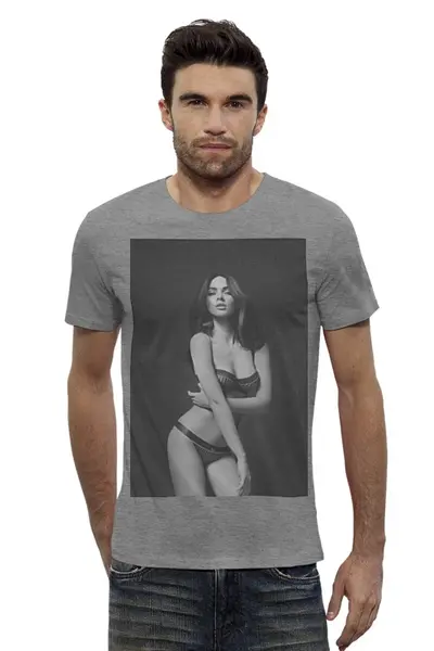 Заказать мужскую футболку в Москве. Футболка базовая Megan Fox от KinoArt - готовые дизайны и нанесение принтов.