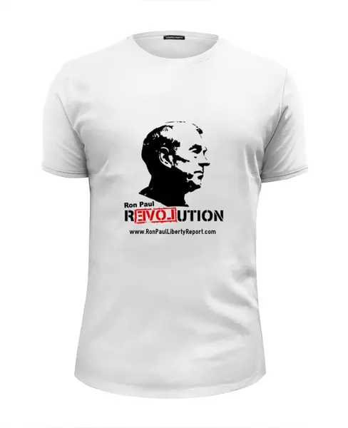 Заказать мужскую футболку в Москве. Футболка базовая Ron Paul REVOLUTION от (模范)WW - готовые дизайны и нанесение принтов.