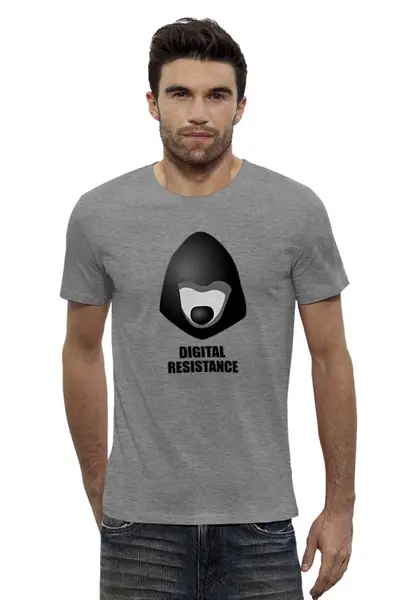 Заказать мужскую футболку в Москве. Футболка базовая Digital Resistance от cherdantcev - готовые дизайны и нанесение принтов.