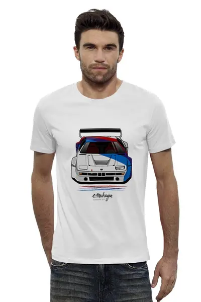 Заказать мужскую футболку в Москве. Футболка базовая BMW M1 от Oleg Markaryan - готовые дизайны и нанесение принтов.
