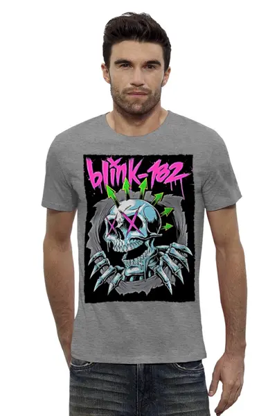 Заказать мужскую футболку в Москве. Футболка базовая Blink 182 band от Leichenwagen - готовые дизайны и нанесение принтов.