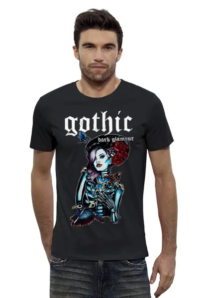 Заказать мужскую футболку в Москве. Футболка базовая Gothic Dark Art от Leichenwagen - готовые дизайны и нанесение принтов.