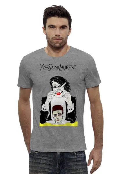 Заказать мужскую футболку в Москве. Футболка базовая Marilyn Manson от Leichenwagen - готовые дизайны и нанесение принтов.
