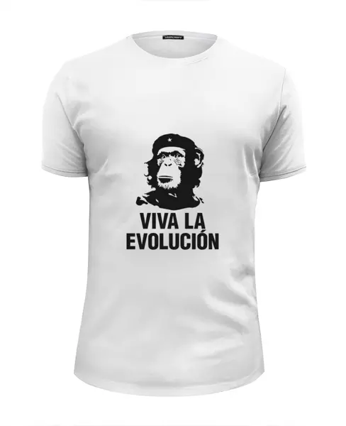 Заказать мужскую футболку в Москве. Футболка базовая VIVA LA EVOLUCION от gent777 - готовые дизайны и нанесение принтов.